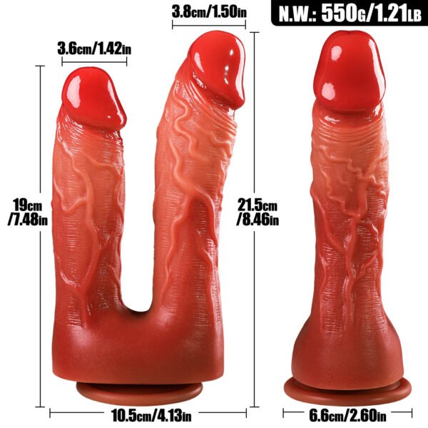 HJ11-8.46-Inch Double-Ended Suction Dildo