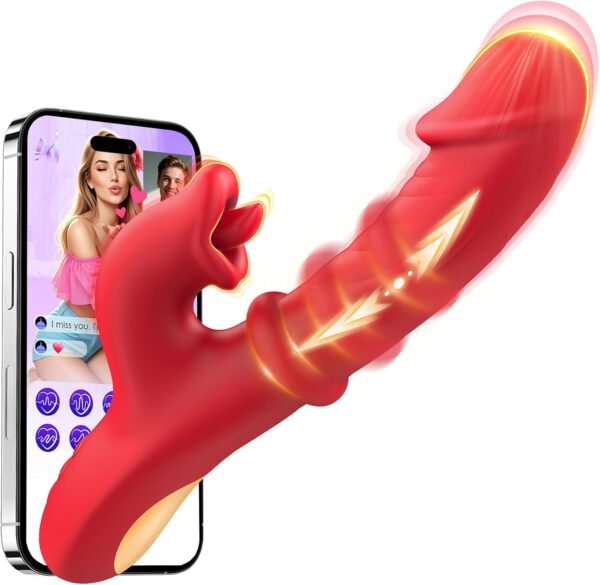 HJ38-4-in-1 App-Controlled Thrusting Rose Vibrator